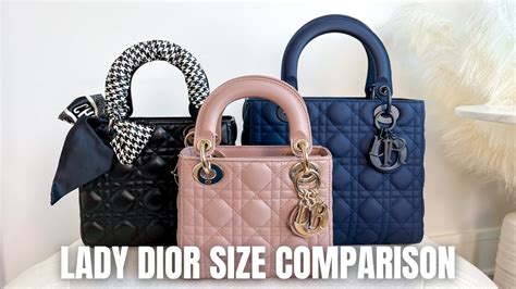 dior lady dior size|Lady Dior mini vs small.